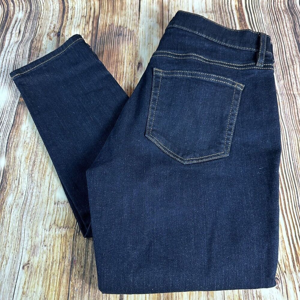Loft SKINNY Womens Size 4 Blue Mid Rise Jeans Denim Pants Ann Taylor 28x27.5